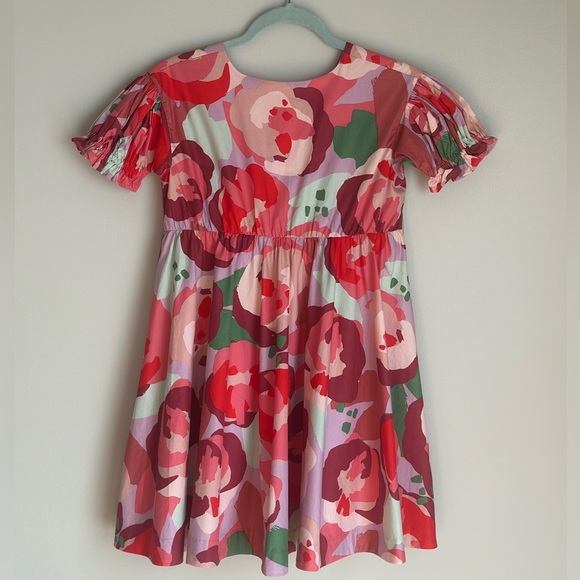 Tea Collections Girls Floral Print Dress Ruffle Sleeve Multi Color Pink Size 10 - Picture 1 of 8